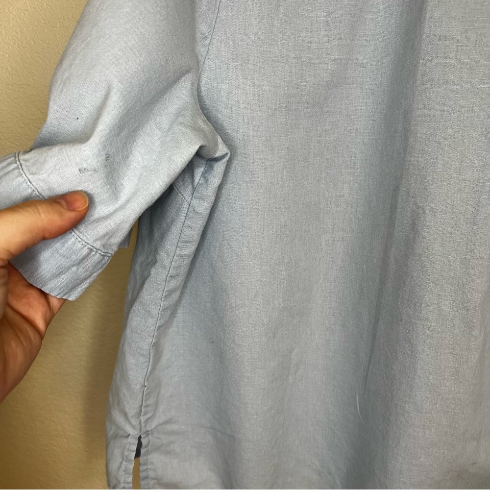 dip brand, size 2x, light blue linen / cotton shirt - Picture 7 of 10